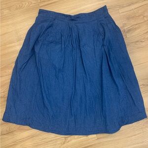 Birds of North America Blue Midi Skirt